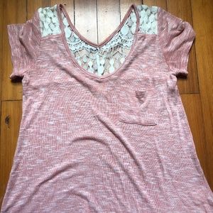 NEON SOUL- Women's Pinky Peach Lace Top